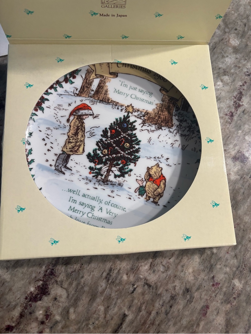 Vintage Christmas 1988 Classic Winnie The Pooh Disney Collectors Plate Willittis - Picture 3 of 8